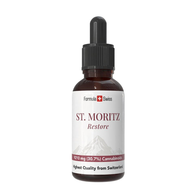 Φιάλη St. Moritz με το λογότυπο Formula Swiss σε λευκό φόντο